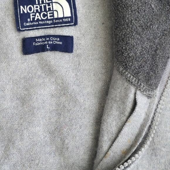 The North Face Cotton Wool Blend 1/4 Zip Gray Pullover Sweater Men Sz L - Picture 2 of 10